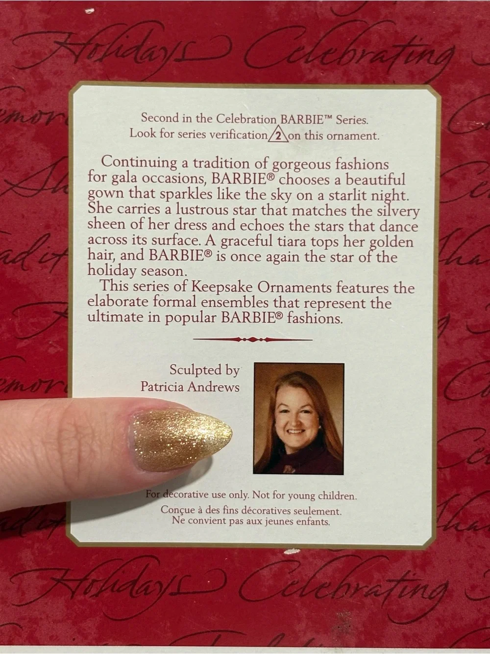 Vintage 2001 Hallmark “Celebration Barbie” ornament collectors series